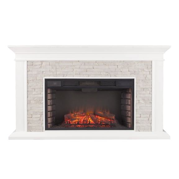SEI Furniture Canyon Heights Faux Stone Electric Fireplace