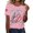 Pink, variant on CIENVNSTG 2026 Women's Patriotic Short Sleeve Shirts Casual Crew Neck T-Shirt 250th Anniversary USA Shirt Star Flag Print 1776-2026 Birthday Celebration T-Shirt Cool Comfortable Orange M