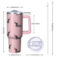 thumbnail image 2 of OBREWU Cute Cartoon Dachshund Tumbler with Handle and Lid,Cute Cartoon Dachshund 40oz Double Wall Vacuum Insulated Tumbler,Cups Gift for Women and Men, 2 of 7