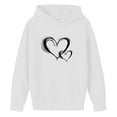 thumbnail image 2 of Eltusu Boys Valentines Hoodies, Long Sleeve Heart Graphic Loose Fit Casual Pullover Sweatshirts White Size 13-14 T, 2 of 3