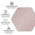 thumbnail image 3 of Lsque Rose Gold Abstract Spots 1 Pattern 4" Drink Coasters Set of 4, PVC Leather Absorbent Coasters, Table Coaster Set Decorative Coffee Cup Coasters Housewarming Gift -Hexagon, 3 of 6