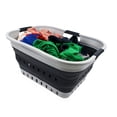 thumbnail image 5 of SAMMART Cesta de lavandería plegable de plástico con 3 asas de 30 l (8 galones) – Contenedor/organizador de almacenamiento plegable – Tina de lavado portátil – Cesta/cesta para ahorrar espacio (gris/g, 5 of 5