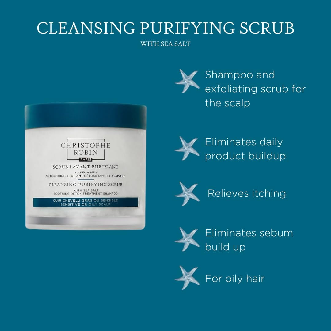Christophe Robin Purifying Scalp Scrub with Sea Salt 2.5 oz