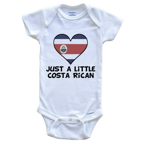 Just A Little Costa Rican Baby Bodysuit - Funny Costa Rica Flag Baby Bodysuit, 0-3 Months White
