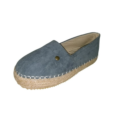 

Fesfesfes Canvas Shoes for Women Low Cut Sleeve Solid Color Flat Heel Round Toe Straw Flat Canvas Shoes 38(6.5)