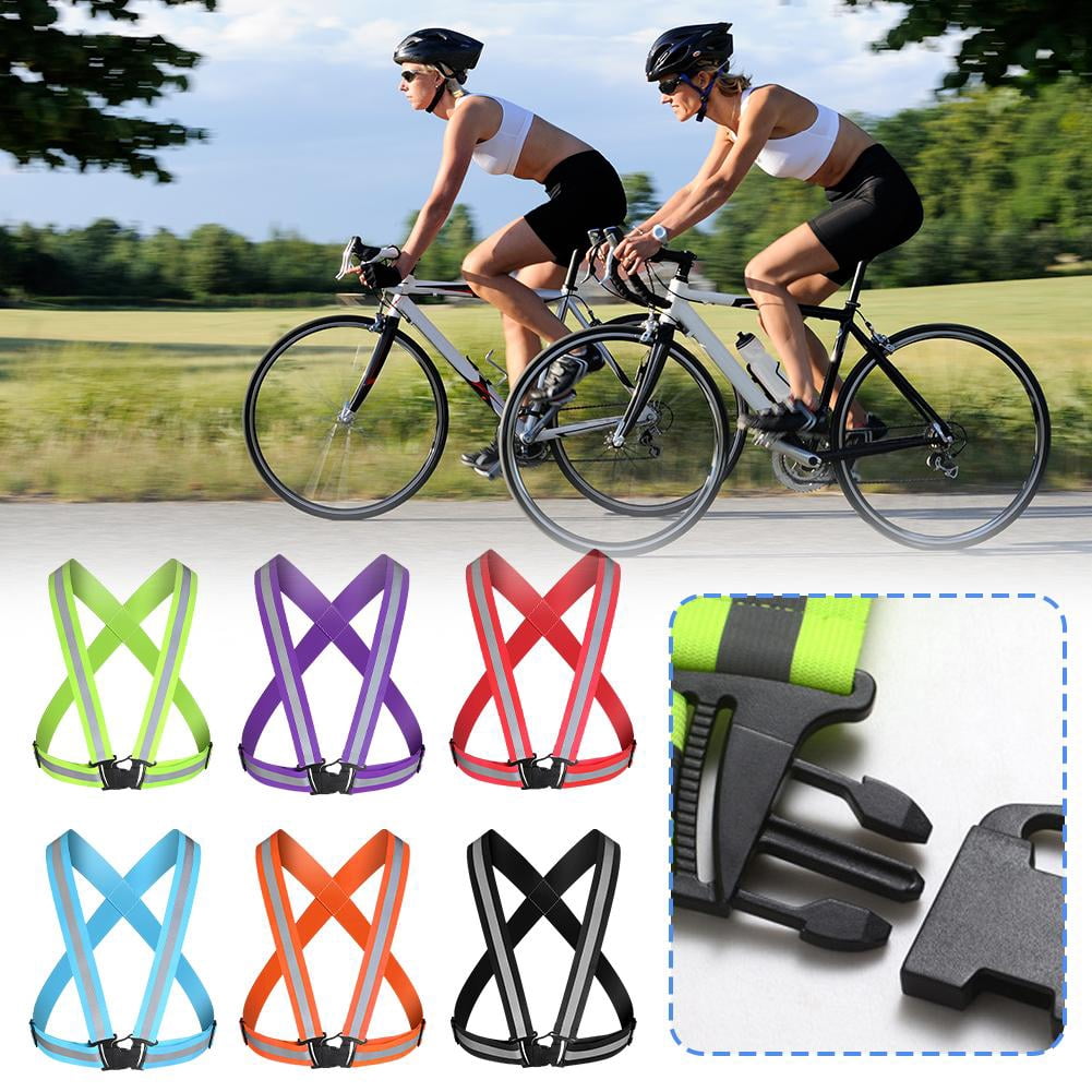 Reflective Safety Vest, Adjustable High Visibility Running Vest with Elastic Straps for Night Running, Cycling, Walking, Adults and Kids