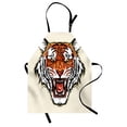 thumbnail image 1 of Tiger Apron Angry Ready to Attack Beast with Sharp Fangs Jungle Animal Detailed Face of Hunter, Unisex Kitchen Bib Apron with Adjustable Neck for Cooking Baking Gardening, Orange Black, by Ambesonne, 1 of 3