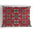 thumbnail image 1 of Red Mandala Pillow Sham Doodle Mandala Flower Ivy Swirls Classic Paisley Ethnic Design Image, Decorative Standard Queen Size Printed Pillowcase, 30 X 20 Inches, Scarlet White Black, by Ambesonne, 1 of 2