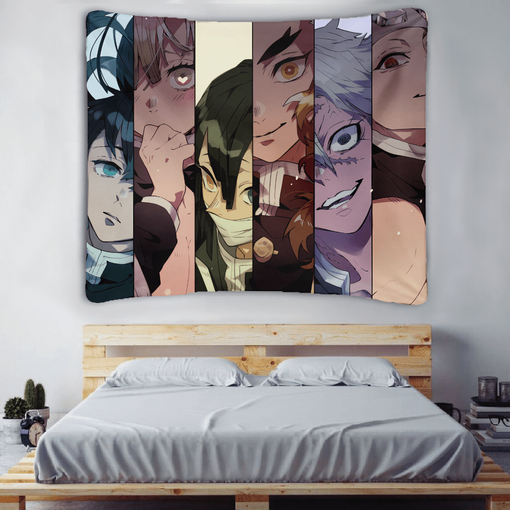 Demon Slayer Hanging Backdrops Creative Soft Anime Background Banner ...