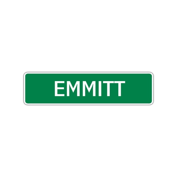Emmitt Boys Children Name Letter Indoor Outdoor Unique Printed Label Wall Plaque Decoration Aluminum Metal Sign 4"x13.5"