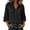 Black-TOPS, variant on Invelree Womens Cotton Linen 3/4 Sleeve Shirts Button Down Casual Solid Color Blouses Summer Loose Fit Daily Wear Tops Gray M