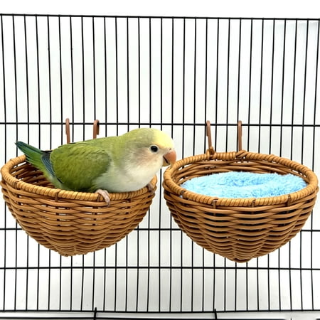 Rattan Bird Nest for Cage,Hanging Parakeet Bed Hammock Hideout Lay Eggs Canary Nest Sleep Parakeet Warm House Hut Parrot Cage Accessories for Cockatiel Budgerigar Finche Canaries Rattan Bird Nest for Cage,Hanging Parakeet Bed Hammock Hideout Lay Eggs Canary Nest Sleep Parakeet Warm House Hut Parrot Cage Accessories for Cockatiel Budgerigar Finche Canaries