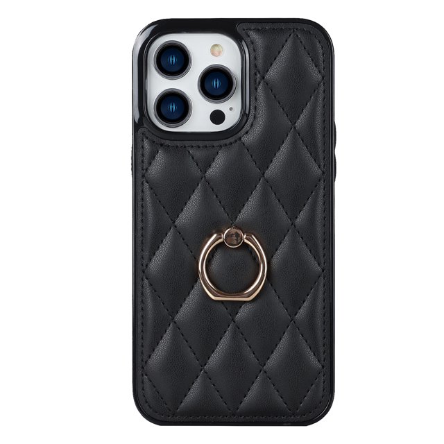 Luxury Artificial Leather iPhone 14/13/12/11 Pro X/XS Max/XR/8/7 Plus SE 2020/2022 Phone Cover With Holder Ring Bracket & Durable For Thoughtful Gift