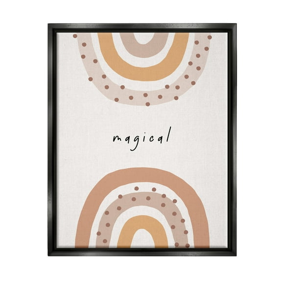 Stupell Industries Muted Magical Rainbows Inspirational Painting Black Floater Framed Art Print Wall Art, 17 x 21