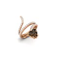 thumbnail image 2 of Bague Contournée Enveloppante en Forme de Cœur 7 mm Quartz Fumé Vermeil Rose Argent 925 Bagues pour Femmes, 2 of 4