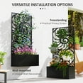 thumbnail image 4 of Outsunny Metal Raised Garden Bed with Trellis, Freestanding or Wall Mounted Raised Flower Bed with Privacy Panel for Garden, Patio, Balcony, 4 of 9
