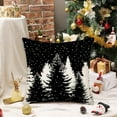 thumbnail image 4 of Black White Christmas Tree Pillow Covers 20x20 Inch Set of 2 Snow Winter Holiday Xmas Farmhouse Decoration Throw Pillow Cases for Sofa Couch, 4 of 6