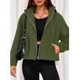 thumbnail image 4 of Campera PRETTYGARDEN 2025 de polar Sherpa con cierre color verde militar Talle L, 4 of 8