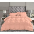 thumbnail image 2 of DNG Creations 3 Piece Luxury Pinch Pleated Comforter Set Premium 800 Thread Count 100% Egyptian Cotton-Oversized Queen Size, Solid Peach Color, 2 of 3