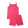 thumbnail image 4 of Amidoa Girls Summer 2 Piece Outfits Cute Solid Color Tank Top and Casual Shorts Kids Clothing Set Hot Hot Pink Size 5T, 4 of 9