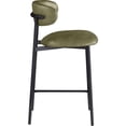 thumbnail image 6 of Meridian Furniture Lupita Olive Vegan Leather Counter Stool (Set of 2), 6 of 21