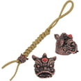 thumbnail image 3 of 2Pcs Lion Dance Paracord Beads 0.67x0.81x0.75 Inch Antique Silver Large Hole Beads Brass Lanyard Beads, 3 of 9