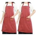 thumbnail image 1 of Injueey Delantal de cocina de poliéster de 2 piezas, color duradero, para disfraz, 2 unidades para niños, tela gruesa, color resistente. Cubiertas para muebles de jardín Rojo, 1 of 5