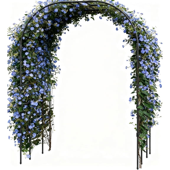 Garvee Garden Arch Trellis for Climbing Plants, Metal Arched Arbor, 3.77*4.92*7.28 Ft, Black