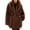 Brown, variant on Miqool Women's Faux Fur Coat Lapel Collar Long Sleeve Warm Winter Coat with Pockets and Belted