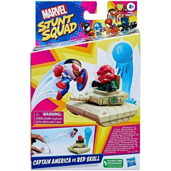 Marvel Stunt Squad Captain America vs. Red Skull Playset with Action Figures (1.5”)