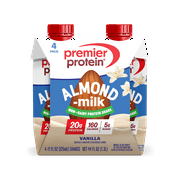 Premier Protein Almondmilk Non-Dairy Protein Shake, 20g Protein, 5g Sugar, 11 Fl oz, Vanilla, 4 Count