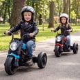 thumbnail image 4 of Costway 6V Kids Motorcycle with Song,Story,LED Headlights,Accelerator Pedal & 3 Wheels, Blue & Black, 4 of 10