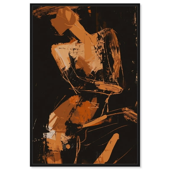 Graceful Abstraction Brown Earthy Abstract Canvas Wall Art by Art Remedy, Black Floater Frame, 10"x15"