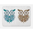 thumbnail image 1 of Owl Bath Mat, Dreamcatcher Style Owl Tribal Ethnic Features Magic Farsighted Birds Artsy Print, Non-Slip Plush Mat Bathroom Kitchen Laundry Room Decor, 29.5 X 17.5 Inches, Cream White Teal, Ambesonne, 1 of 2