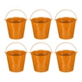 thumbnail image 1 of Cubos metálicos pequeños Uxcell con asas, cubos galvanizados mini coloridos para fiestas de manualidades decoración de Pascua Naranja 7"x6.4", 1 of 6