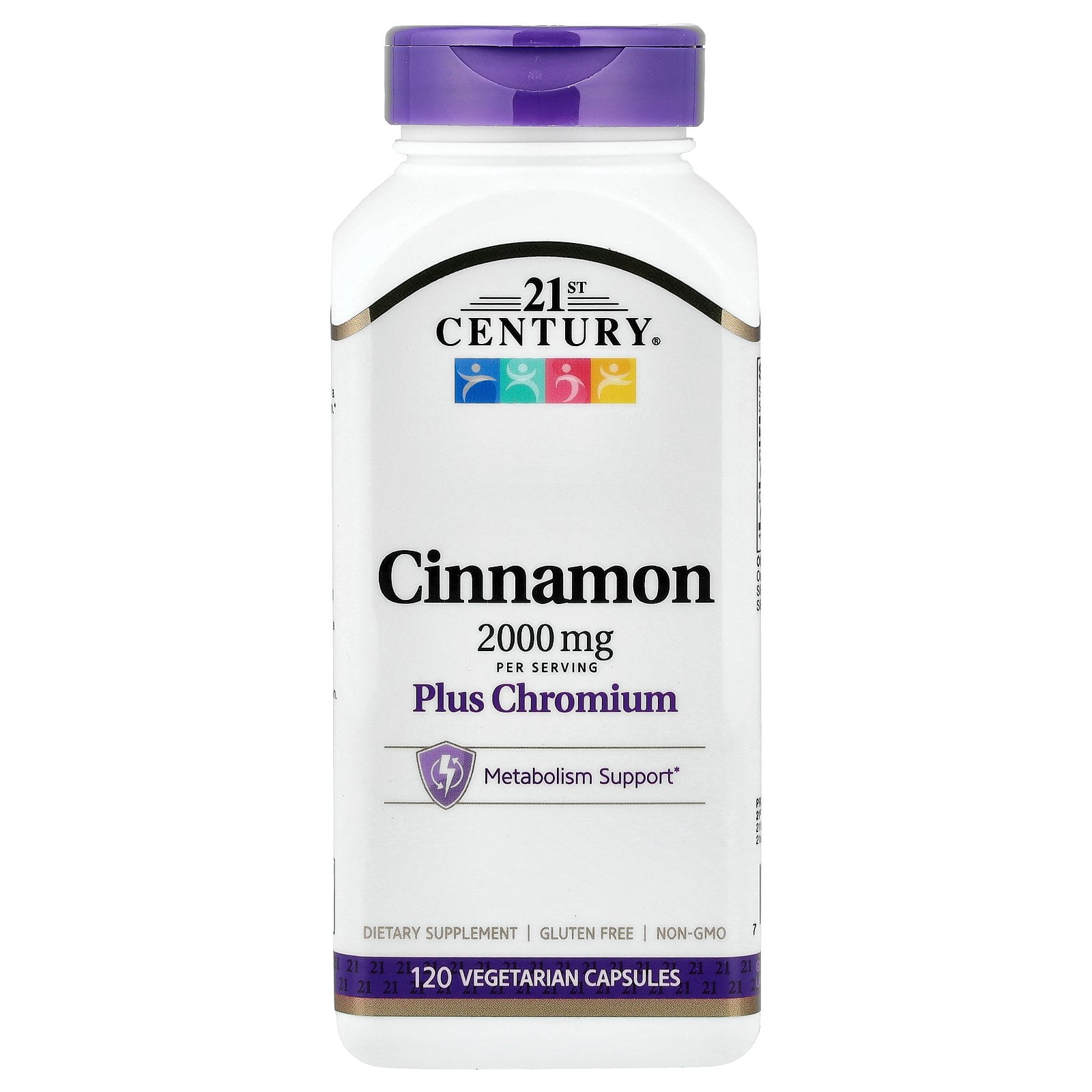 21st Century Cinnamon Plus Chromium 2000mg Capsules, 120 Ct