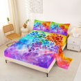 thumbnail image 2 of Homewish Dog Paws Heart Queen Sheets,Watercolor Tie Dye Print Queen Sheet Sets,Green Purple,4 Pieces,1 Flat Sheet, 1 Fitted Sheet and 2 Pillowcases, 2 of 6