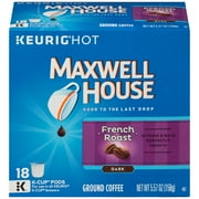 Maxwell House Dark French Roast Coffee K Cup Pods, Caffeinated, 18 ct - 5.57 oz Box