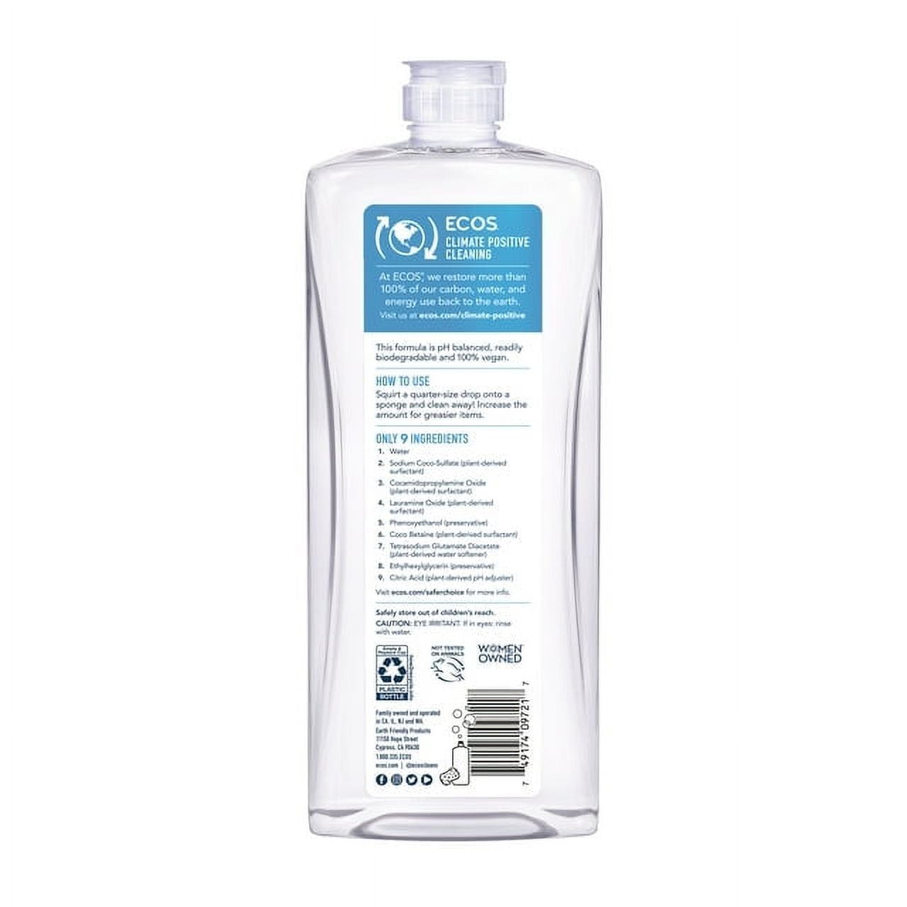 Earth Friendly Ecos Dishmate Free & Clear 25 fl oz Pack of 4