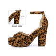 thumbnail image 2 of BLISSFUL STEP Platform Open Toe Chunky High Heels Sandals for Women Leopard (Size 6), 2 of 7