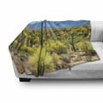 thumbnail image 3 of Cactus Soft Flannel Fleece Throw Blanket, Photo Image Landscape of Desert Arid Field of Cactus Stones Spikes Leaves Artwork, Cozy Plush for Indoor and Outdoor Use, 70" x 90", Multicolor, by Ambesonne, 3 of 6