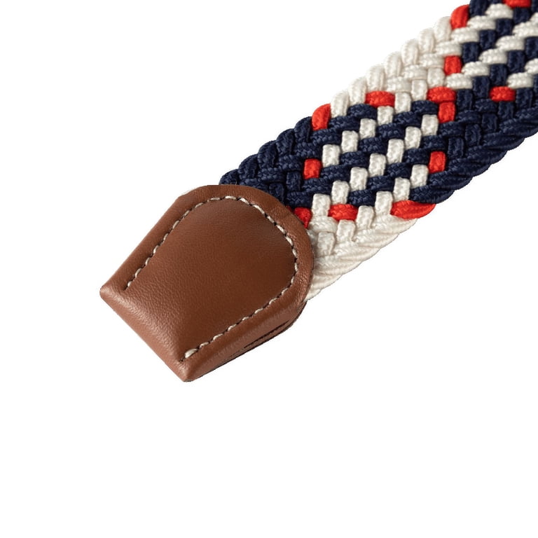 Braided Stretch Elastic Belt with Pin Oval Buckle PU Loop End Tip Mile High Life | Braided Stretch Elastic Belts | Pin Oval  main image 3
