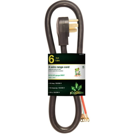 GoGreen Power (GG-27206) 6' 4-Wire Range Cord, 50 Amp, 6 Ft