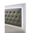 thumbnail image 3 of Tcbosik Modern Queen Size Upholstered Platform Bed with LED Light and Button Tufted Headboard, Box Spring Needed, White, 3 of 5