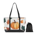 thumbnail image 7 of FORMRS Canvas Laptop Tote Bag for Women with 15.6" Computer Compartments Shoulder Handbag, Pumpkins Pattern, 7 of 7