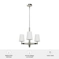 thumbnail image 7 of Hunter - Nolita 3-light Brushed Nickel, Medium Size Chandelier, Dimmable, Modern Style, Candle Shaped, for Bedrooms, Dining, Living Rooms - 19877, 7 of 7