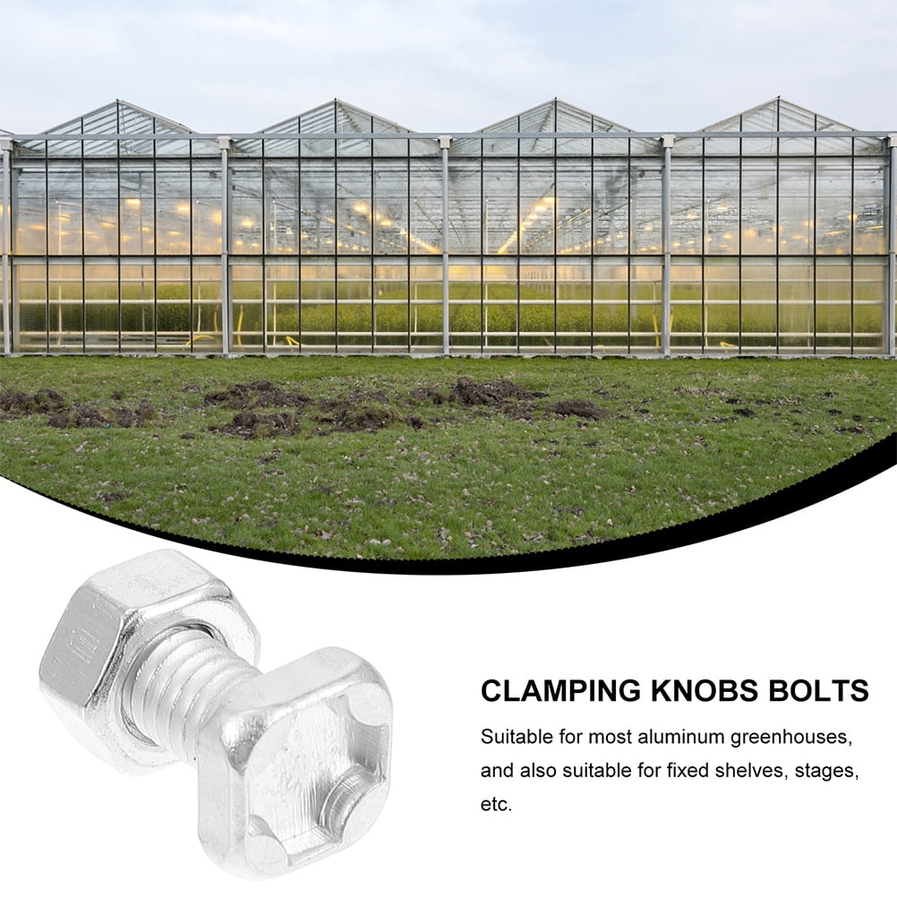 FONDOTIN 100 Sets Strengthen Panels Aluminium Greenhouse Bolts and Nuts Silver Hexagonal Nut for Greenhouse Accessories