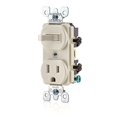 thumbnail image 2 of Leviton Mfg R56-T5225-0TS Interrupteur à Bascule Amande 15 Ampères & Combinaison Réceptacle, 2 of 3