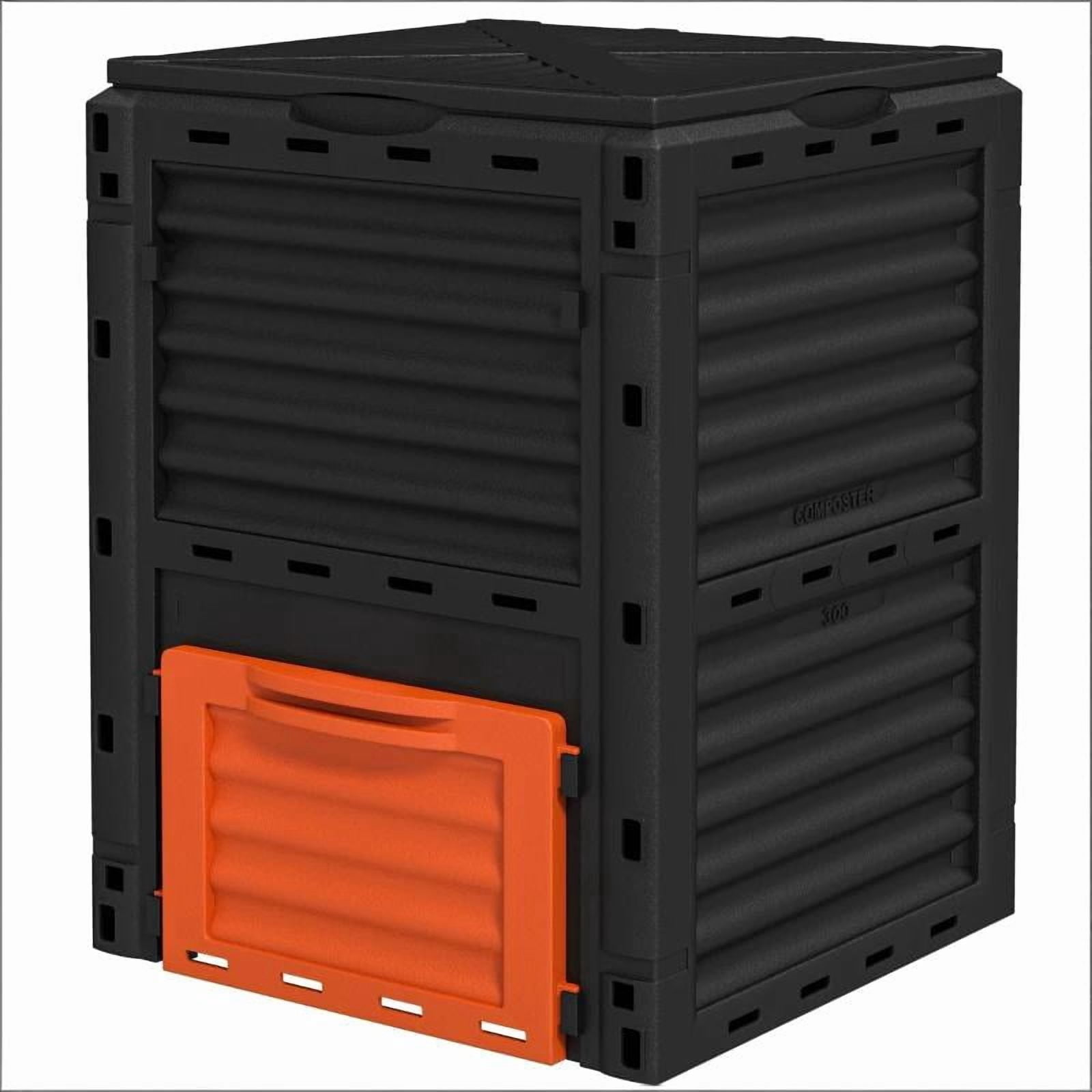 80 Gallon Outdoor Compost Bin, Orange PP Garden Composter with Ventilation & Snap-On Lid, Tool-Free Assembly Waste Converter for Backyard