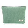 thumbnail image 1 of Solid Color Corduroy Cosmetic Bag Pouch Women Travel Storage Case (Light Blue), 1 of 9